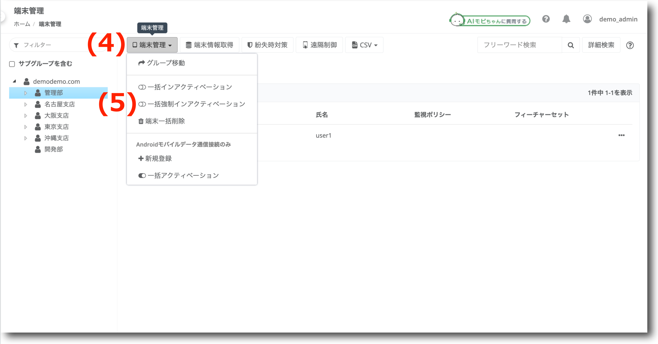 強制インアクティベーション